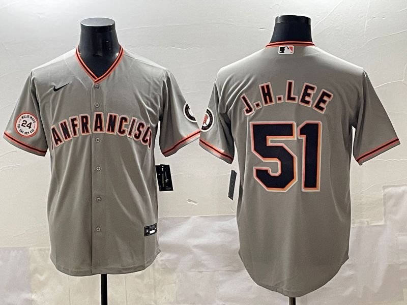 Men 2025 San Francisco Giants #51 J.H.Lee Grey Game Nike MLB Jersey style 12
